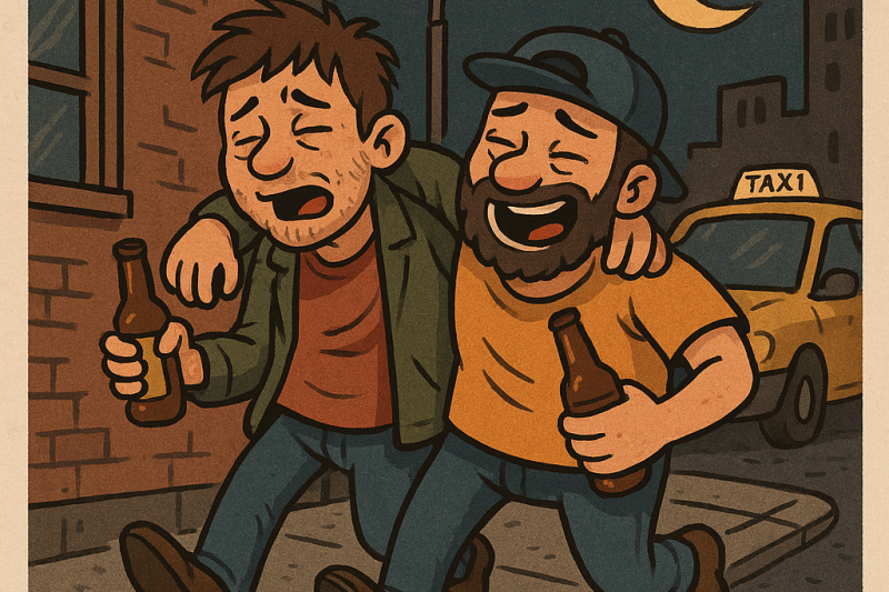 Two Drunk Dudes and a Sidewalk Saga: A Night to (Barely) Remember